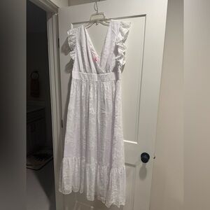 LILLY PULITZER white ruffle sleeve Dress